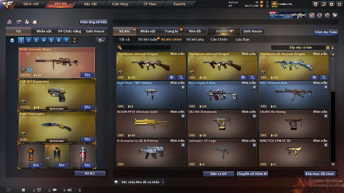 shop acc cf uy tin gia re